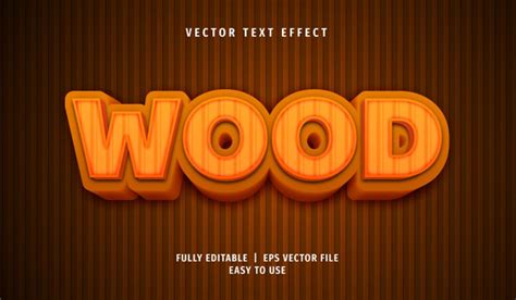 Premium Vector 3d Wood Text Effect Editable Text Style