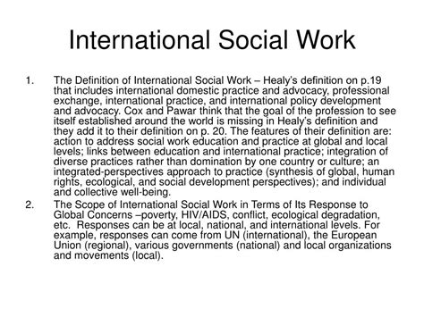 Ppt Chapter 1 International Social Work Powerpoint Presentation