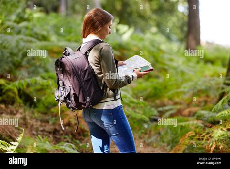 Woman Walking In Countryside Stock Photo Alamy