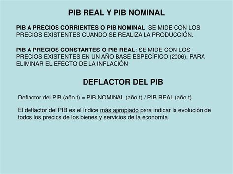 Diferencias Entre Pib Real Y Pib Nominal Pptx Producto Bruto Interno