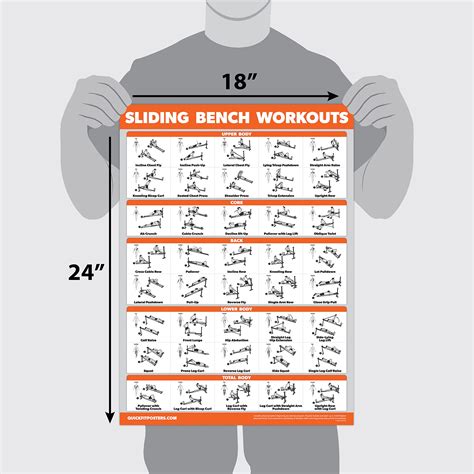 Quickfit Sliding Bench Workout Poster Compatible With Total Gym