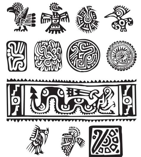 Aztec Elements Vectors Graphic Free Download