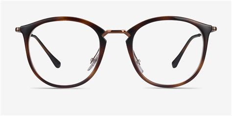 Ray Ban Rb7140 Round Tortoise Bronze Frame Glasses For Women