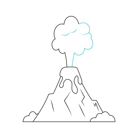 How To Draw A Volcano Step By Step