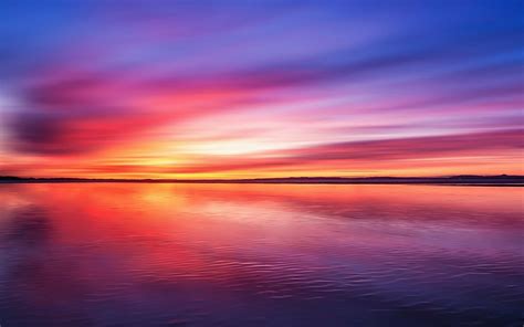 amazing pink sunset at the horizon hd desktop wallpaper widescreen high definition fullscreen