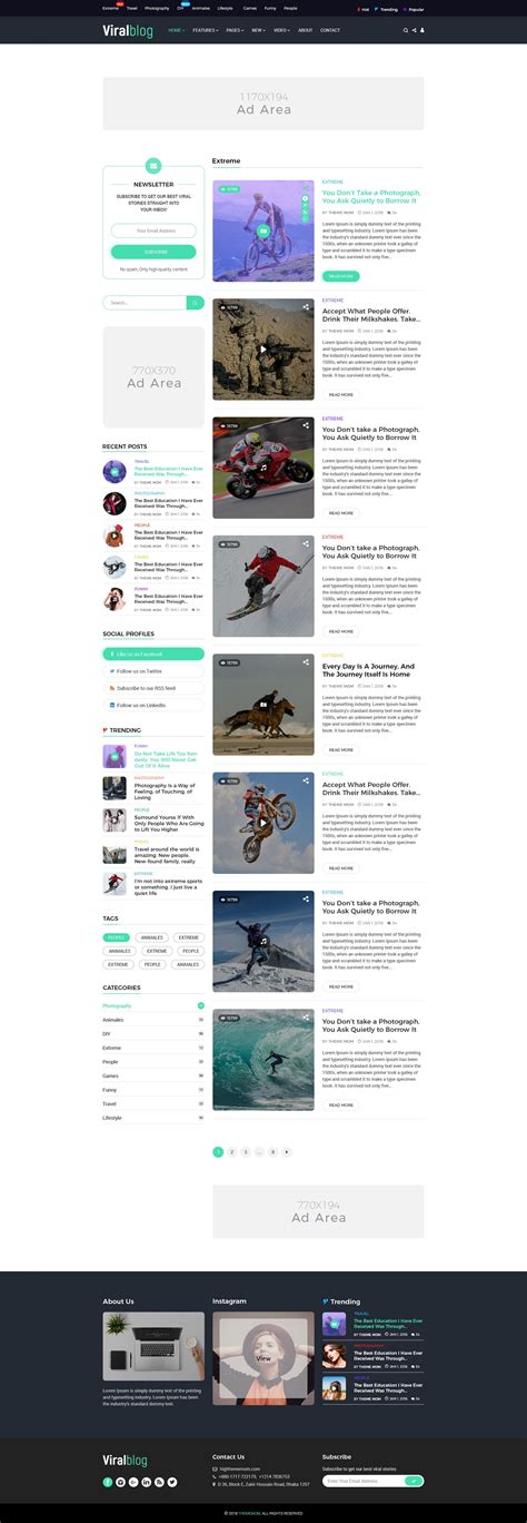 Viral Blog - Viral Magazine/News and Personal Blog PSD Design | Viral blog, Psd designs, Blog layout