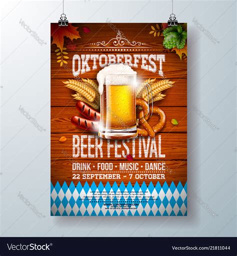 Oktoberfest Party Poster With Fresh Royalty Free Vector