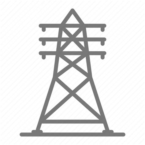 Electricity Grid Line Power Transmission Voltage Icon