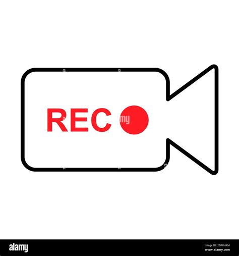 Recording Sign Button Red App Panel Rec Vector Symbol Isolated On