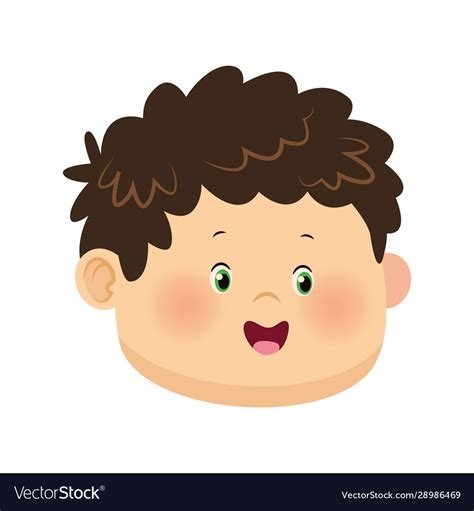 Cartoon Cute Boy Face Icon Colorful Design Vector Image