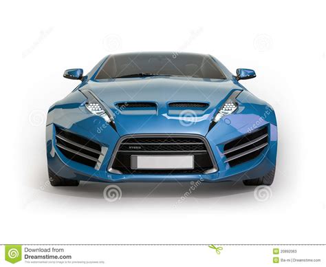 Blue Sports Car On A White Background Stock Illustration