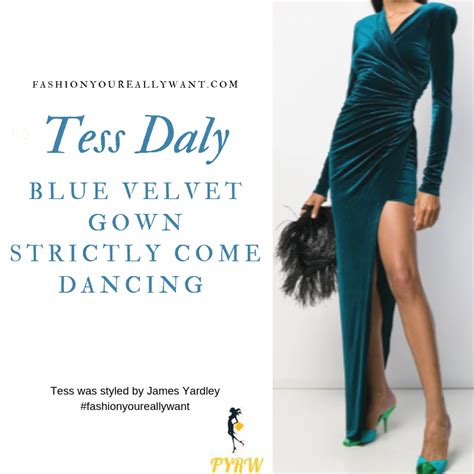 Tess Daly Blue Velvet Gown Strictly Come Dancing Launch Blue Velvet Gown Velvet Gown