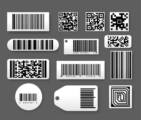Barcode Labels Big Set With 3d Realistic Style Sticker Digital Bar