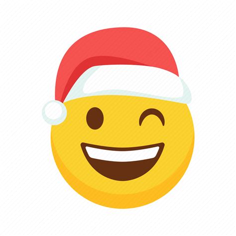 Happy Santa Claus Flat Icon Winks Hat Icon Download On Iconfinder