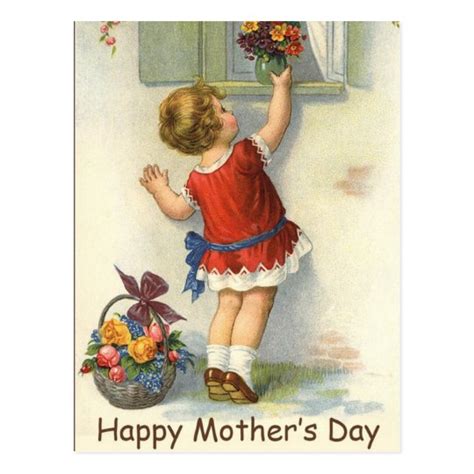 Happy Mothers Day Vintage Postcard