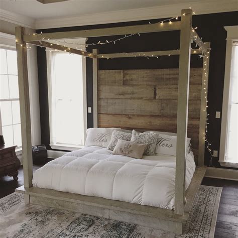 Reclaimed Wood Canopy Bed White Etsy Canopy Bed Frame Wood Canopy