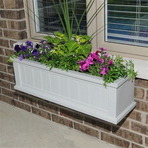 Mayne 11 In X 48 In White Cape Cod Window Box 4841 W The Home Depot