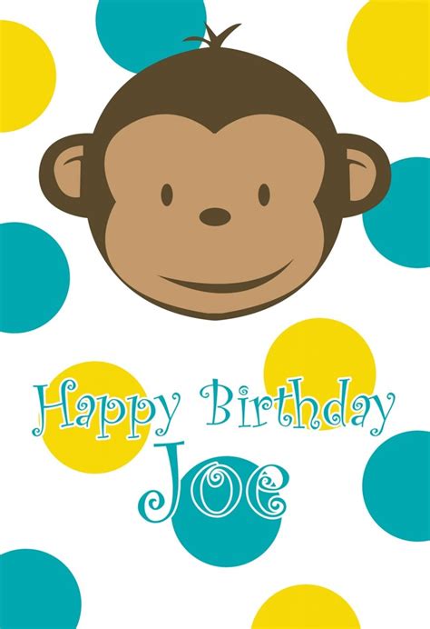 Mod Monkey Poster Happy Birthday Joe Mod Monkey Personalized Party