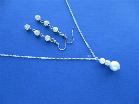 Necklace And Earring Set Pearl Set Wedding Sets Ariesjewelry