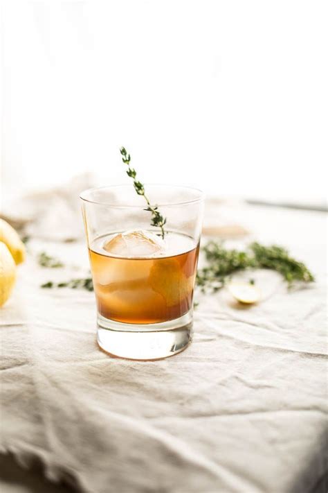 Bourbon Thyme Cocktail Salted Plains Recipe Thyme Cocktails Bourbon Drinks Cocktails