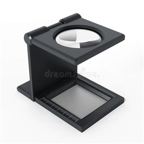 Printing Loupe Standing On Colour Test Paper 3d Illustration Stock