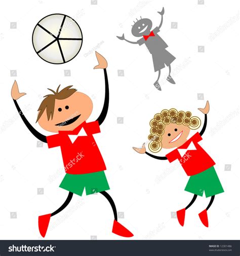 Cartoon Kids Playing Ball Team Concept Stock Vector Royalty Free