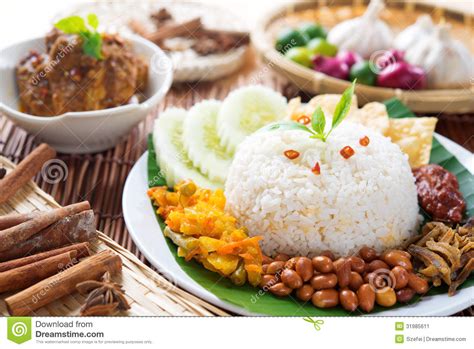 Many vegetarian restaurants particularly chinese and most indian vegetarian restaurants in malaysia use the term 'pure vegetarian' which simply means they do not use meat, eggs, onions and garlic in their. Malaysia food nasi lemak stock image. Image of cooked ...