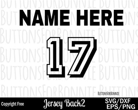 Jersey Number Svg Jersey Back Svg Jersey Template Svg Etsy