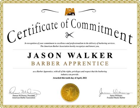 Apprentice Recognition - American Barber Association