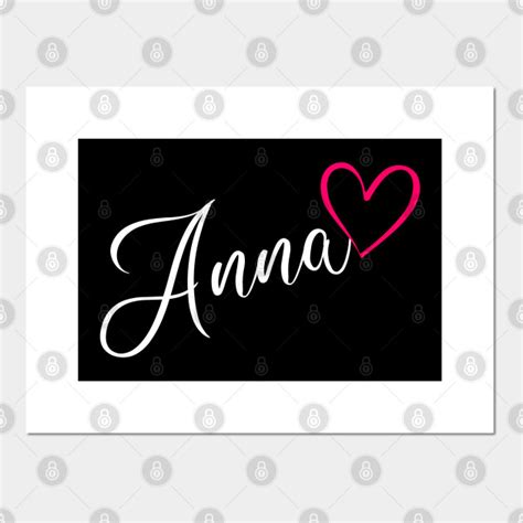 Anna Name Calligraphy Pink Heart Anna Name Posters And Art Prints