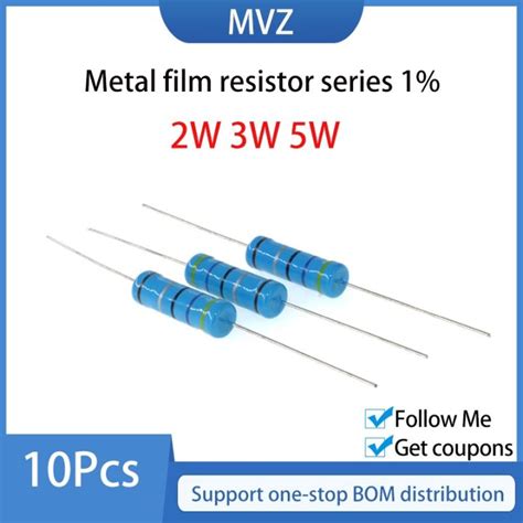 Metal Film Resistor Series 1 2w 3w 5w Watt 47r 51 56 62 68 75 82 R 91