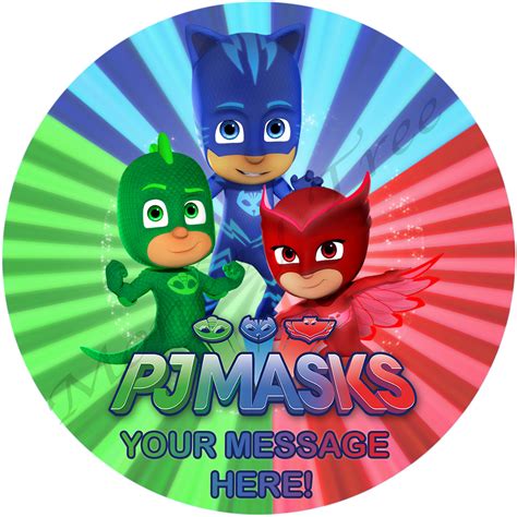 Pj Masks Edible Cake Image Topper Can Be Personalised The Monkey Tree