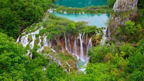Croatia Plitvice Lakes National Park And Waterfall Around Nature