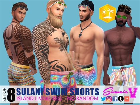 the sims resource simmiev sulani swim shorts island living required