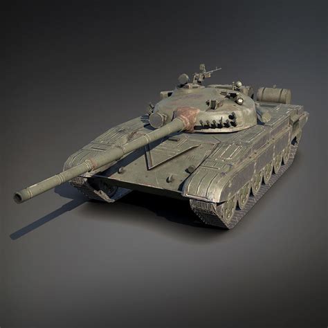 Low Poly Battle Tank T 72 3d Model
