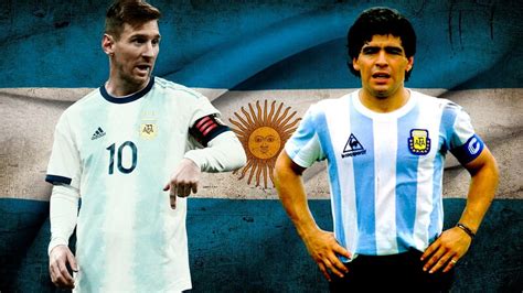 Messi Y Maradona Emblemas Del Fútbol Argentino Y Su Saludo A La Bandera Argentina Deportes