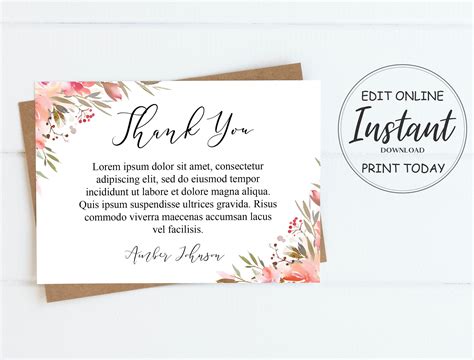 Funeral Thank You Cards Funeral Template Celebration Of Etsy
