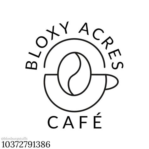 White Bloxy Acres Café Logo V1 Cafe Logo Cafe Decal Codes Bloxburg Bloxburg Decal Codes
