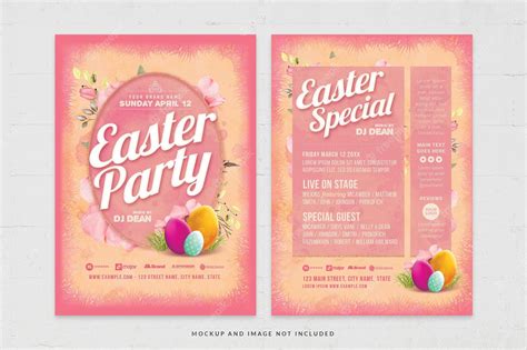 Premium Psd Soft Pink Nightlife Easter Party Flyer Template In Psd