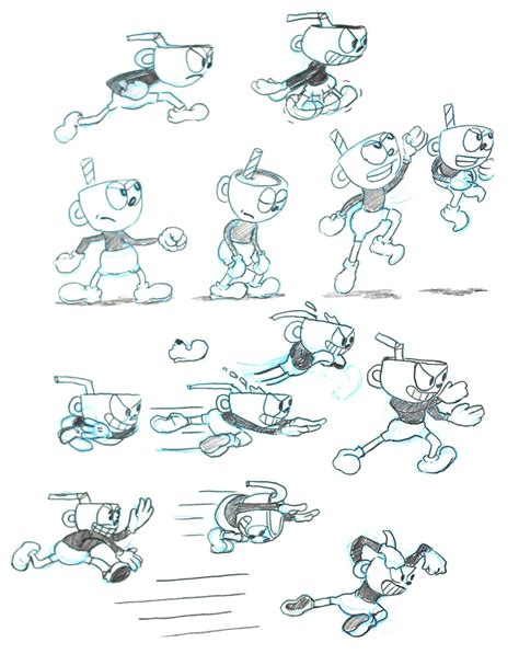 Cuphead Movement Sketches Cuphead Art Gallery In 2022 Sketches Art
