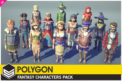 Polygon Fantasy Characters Low Poly 3d Art By Synty キャラクター Unity Asset Store
