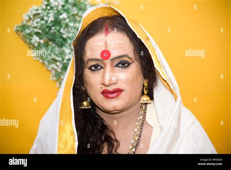 horizantal portrait of hijra transgenders laxmi narayan tripathi at kinnar akhara 2016 simhasth