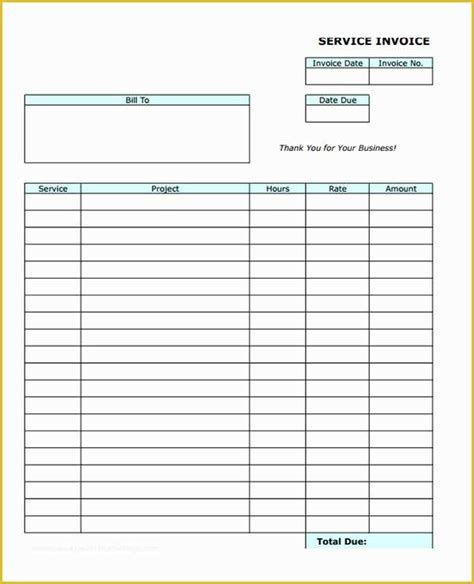 Free Blank Invoice Template Excel Of Blank Invoice Template 20 Download