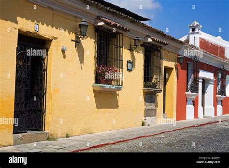 Colonial Architecture Antigua City Guatemala Central America Stock