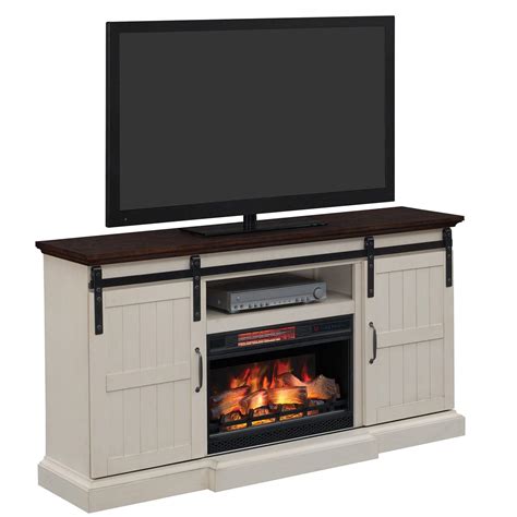 Tv stands, mantels and heaters. Weathered White TV Stand with Fireplace Insert - Furniture Fair | Cincinnati, Dayton & Louisville