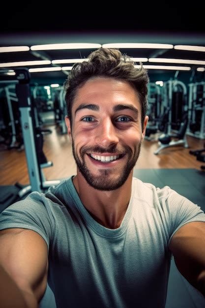 Premium Ai Image A Man In The Gym Taking A Selfie To Document Their