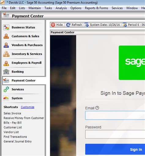 Sage 50 credit card processing. Accessing Payment Center from Sage 50 - Paya