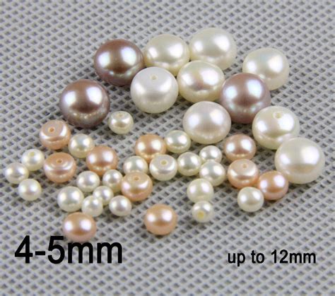 4 5mm Loose Pearl Beadswhitepinkpurplenatural Freshwater Button