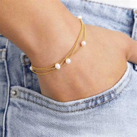 Rose Silver Or Gold Layered Pearl Necklace By Lily Roo