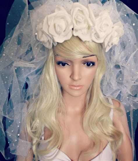 Flower Crown Veil Bride To Be Bachelorette Bridal Shower Hen Night